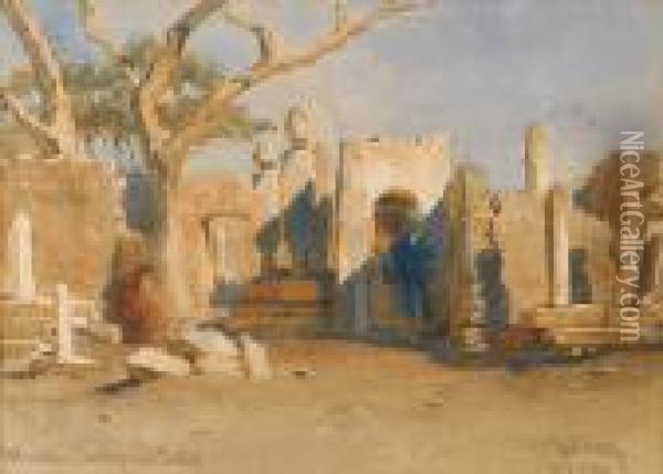 The Mohammedan Cemetery Near Boulaq,egypt Oil Painting - Carl Haag