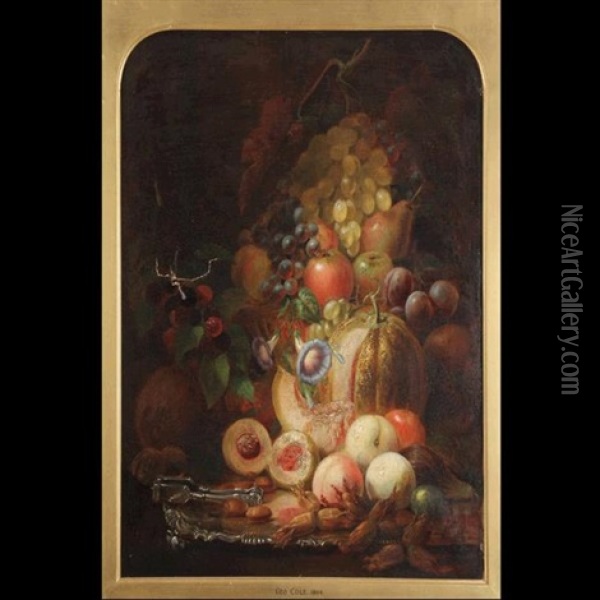 Still Life With Fruit Oil Painting - George Cole