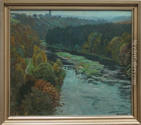 Das Muhletal Bei Wechselburg In Sachsen Oil Painting - Hans Hartig