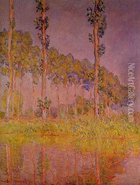 Three Trees In Spring Oil Painting - Claude Oscar Monet