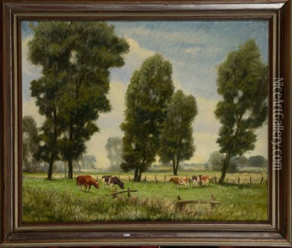 Vaches Au Pre Oil Painting - Iu Pascual Rodes
