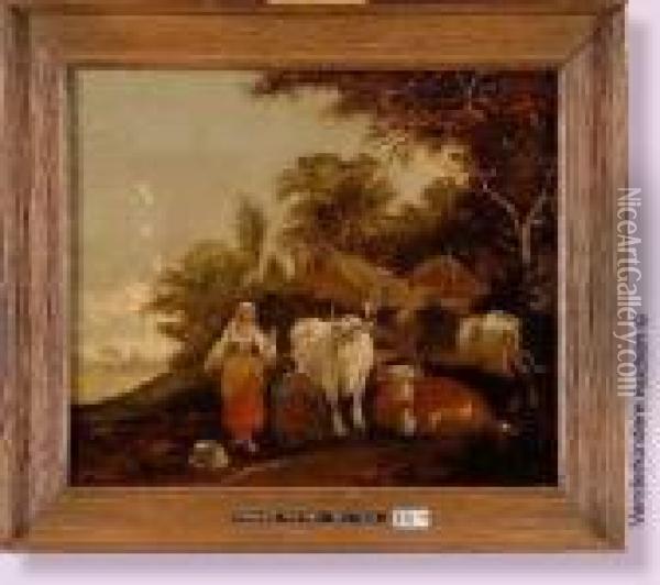 Vachers Et Leur Troupeau Oil Painting - Nicolaes Berchem