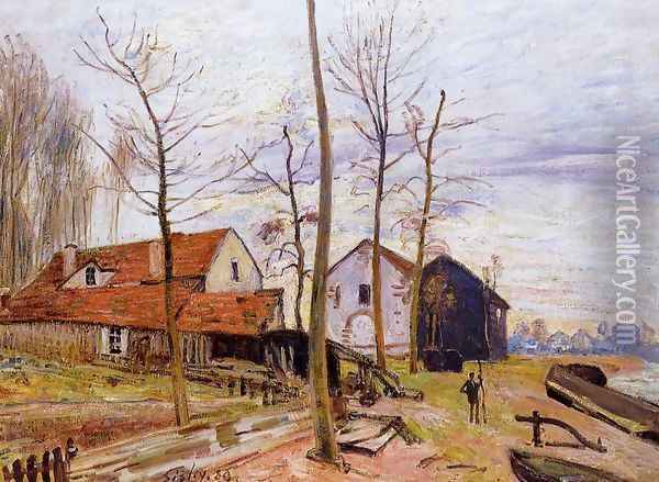 The Mills of Moret, Sunrise Oil Painting - Alfred Sisley