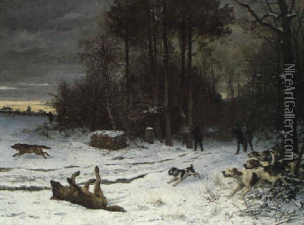 La Chasse Aux Loups Oil Painting - Olivier de Penne