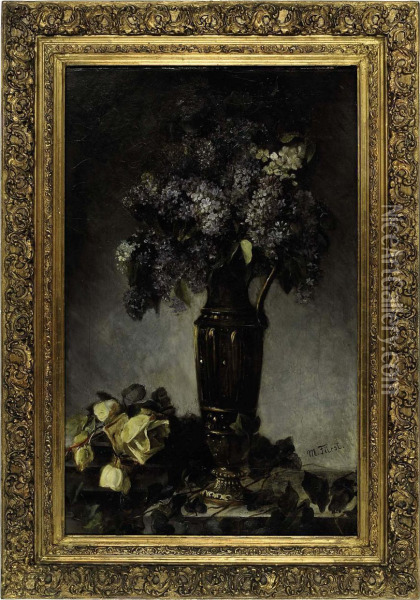 Lilacs In A Vase Oil Painting - Max Furst