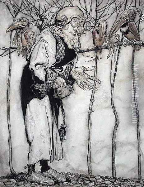 The Wizard, illustration from Arthur Rackhams Book of Pictures, published 1913 Oil Painting - Arthur Rackham