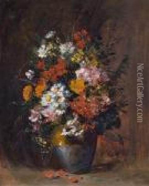 Ein Sommerblumenstraus Oil Painting - Eugene Henri Cauchois