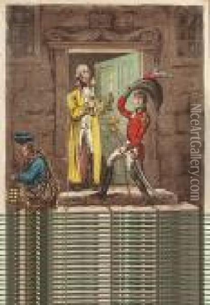 A Hint To Young Officers Oil Painting - James Gillray