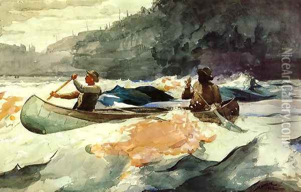 Shooting the Rapids Oil Painting - Winslow Homer