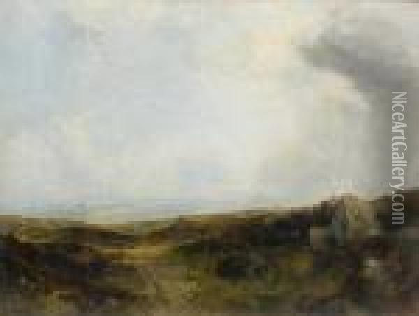 On The Yorkshire Moors Oil Painting - Thomas Creswick