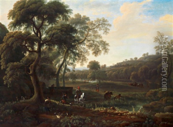 Eine Landschaft Mit Reitern Oil Painting - Jan Dirksz. Both