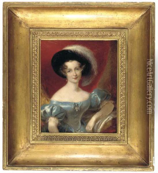 Portrait Of Maria Beaumont Oil Painting - John Thomas Barber Beaumont