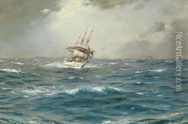 The Chilean Navy's Training Ship 
General Baquedano 
 Off Las Evangelistas, Chile Oil Painting - Thomas Jacques Somerscales