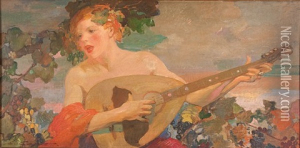 The Serenade Oil Painting - Ettore Caser