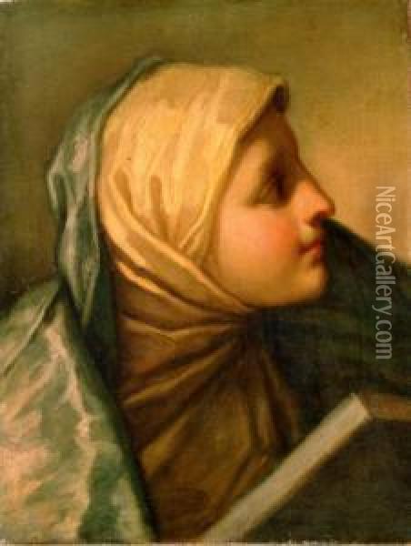 Giovane Donna Velata A Mezzo Busto(sibilla?) Oil Painting - Benedetto Luti
