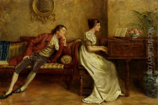 Piano Oil Painting - George Goodwin Kilburne