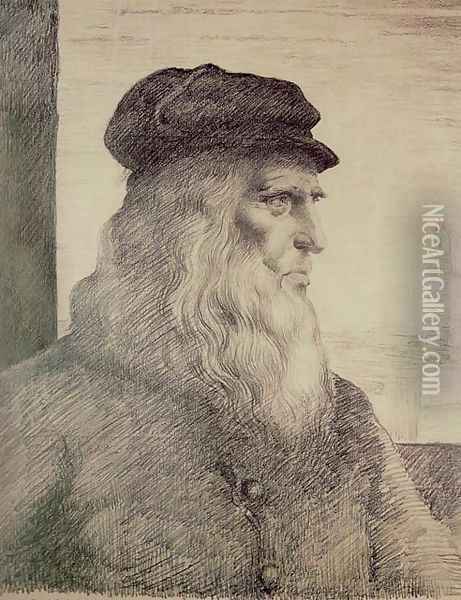 Portrait of Leonardo da Vinci Oil Painting - Ludomir Slendzinski