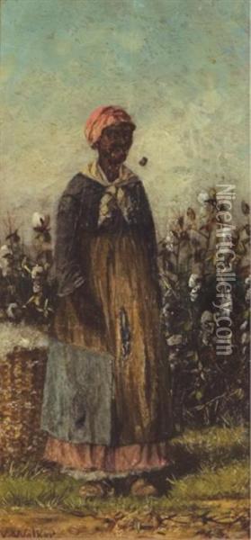 Male And Female Cotton Pickers Oil Painting - William Aiken Walker