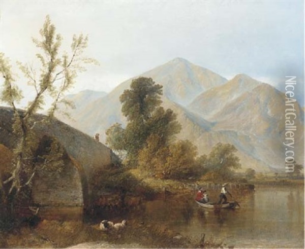 A Peaceful Day On The River Oil Painting - Henry Dawson