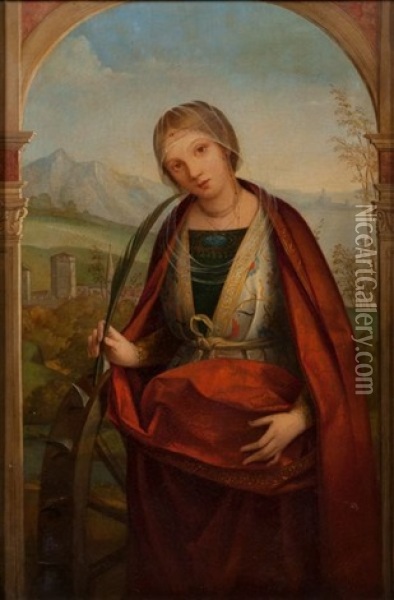 Sainte Catherine Oil Painting - Bernardino di Bosio Zaganelli