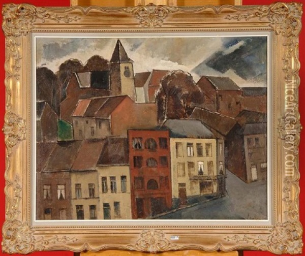 Vue De Village Oil Painting - Victor Leclercq