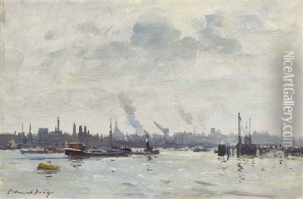 The River Ij At Amsterdam Oil Painting - Edward Wilkins Waite