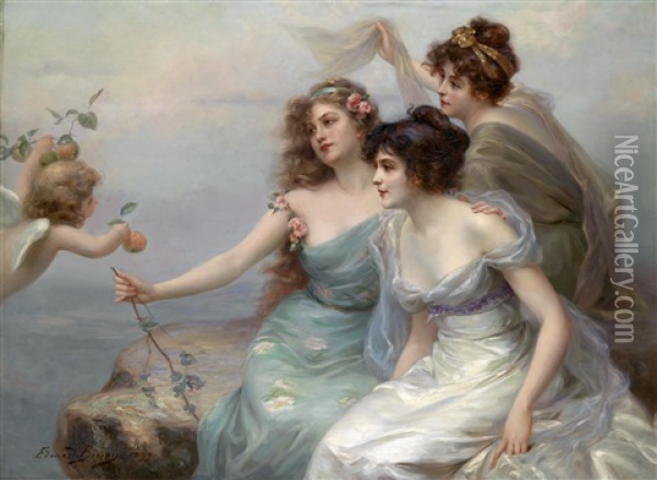 Die Drei Grazien Oil Painting - Edouard Bisson
