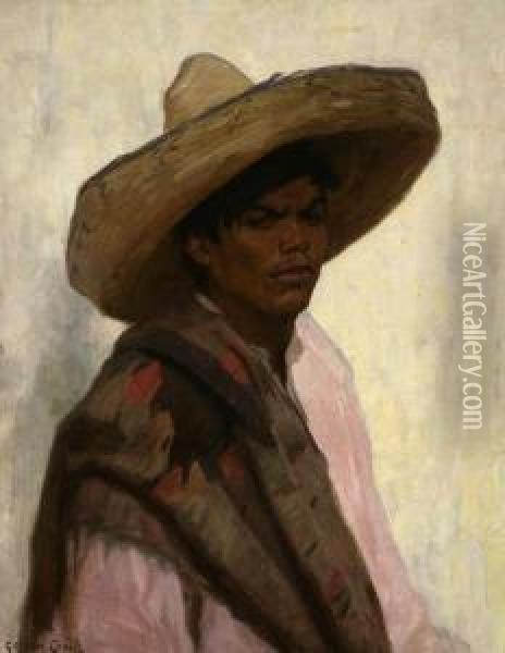 Peon, Young Boy In A Sombrero Oil Painting - Gordon Coutts