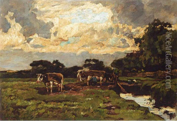 Milking Time Oil Painting - Willem de Zwart