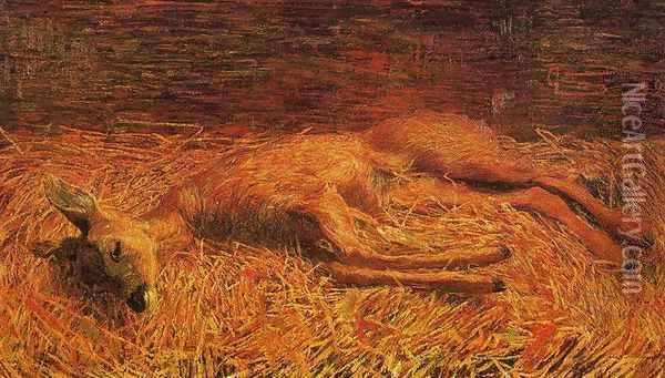 Capriolo morto Oil Painting - Giovanni Segantini