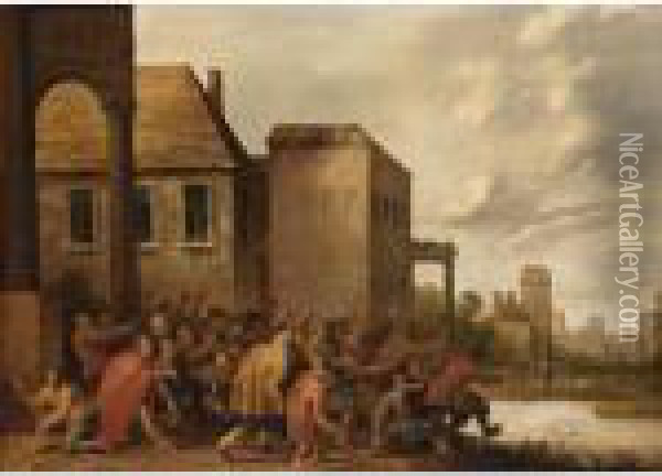 The Pool Of Bethesda (john 5:1-15) Oil Painting - Joost Cornelisz. Droochsloot