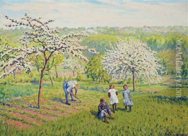 Le Printemps Oil Painting - Gustave Camille Gaston Cariot