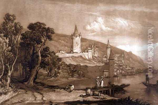 The Town of Thun, from the Liber Studiorum, engraved by Thomas Hodgetts, 1816 Oil Painting - Joseph Mallord William Turner