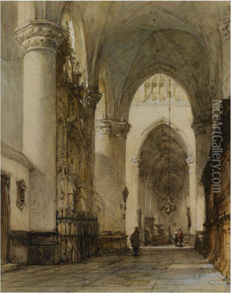 The Grote Kerk, Breda Oil Painting - Johannes Bosboom