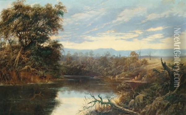 River Scene Oil Painting - Gladstone Eyre