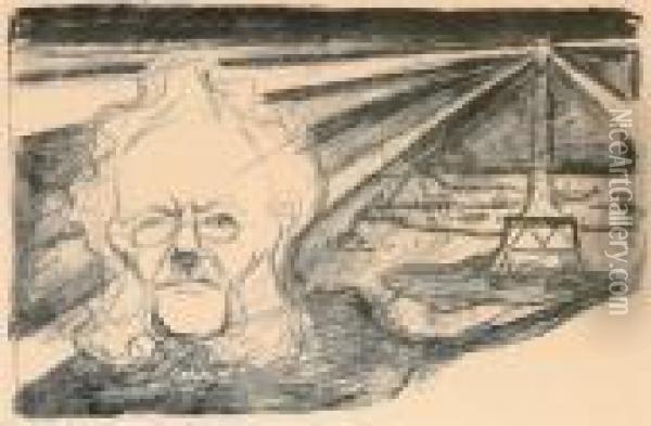 Theatre Programme: John Gabriel Borkman 1897 Oil Painting - Edvard Munch