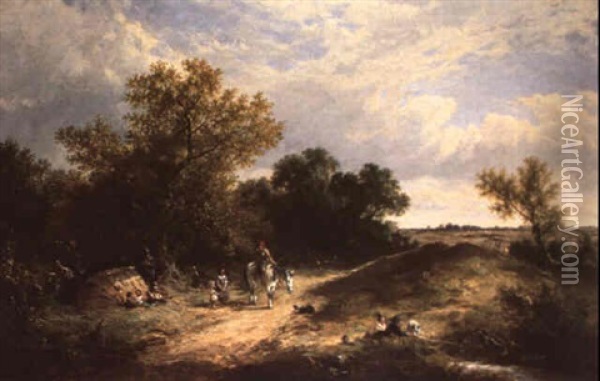 A Gypsy Encampment Oil Painting - James E. Meadows