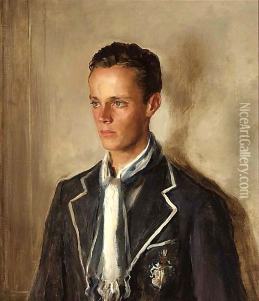 A Portrait Of Mr Stuart Spaulding Oil Painting - John Ottis Adams