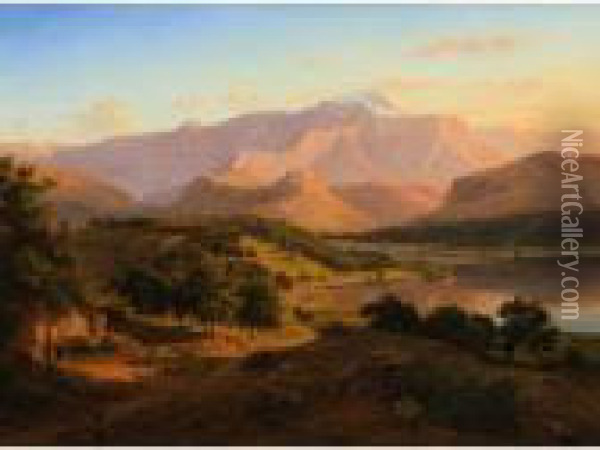 Italian Landscape Oil Painting - Eugene von Guerard
