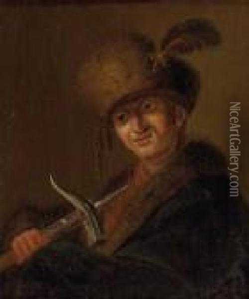 Niederlandisch Kostumierter Mann Mit Streithammer Oil Painting - Christian Wilhelm Ernst Dietrich