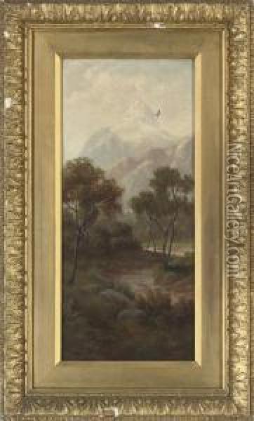 The Back Of Mount Egmont, New Zealand Oil Painting - Valentine, Val Delawarr