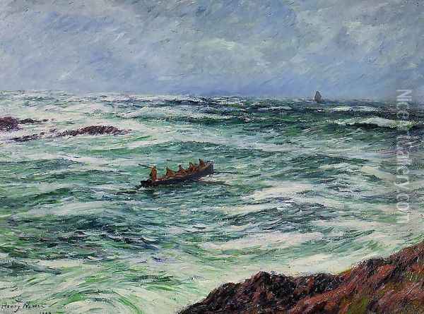 The Pilot, The Coast of Brittany Oil Painting - Henri Moret