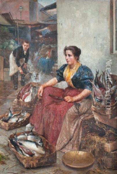 En El Mercado Oil Painting - Giuseppe Pennasilico