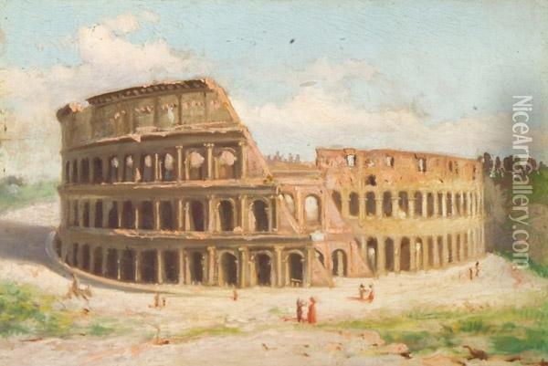 Veduta Del Colosseo Oil Painting - Federico Schianchi