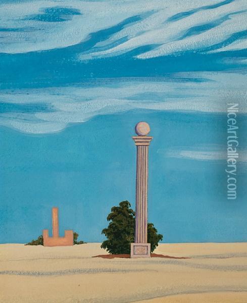 Desert Monument Oil Painting - George Copeland Ault