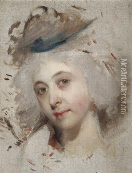 Portrait Head Of A Lady Oil Painting - Thomas Lawrence
