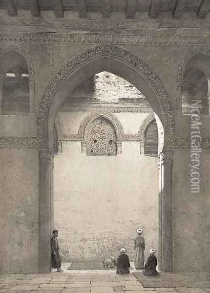 Mosquee DAhmed-Ibn-Toulon, engraved by Philippe Benoist 1813-1905 1877 Oil Painting - Emile Prisse d'Avennes