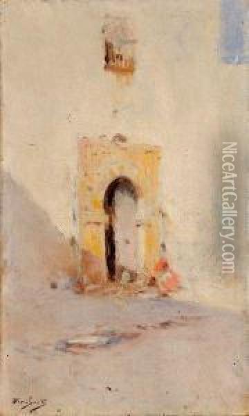 Etude De Porte A Tunis Oil Painting - Auguste Emile Pinchart