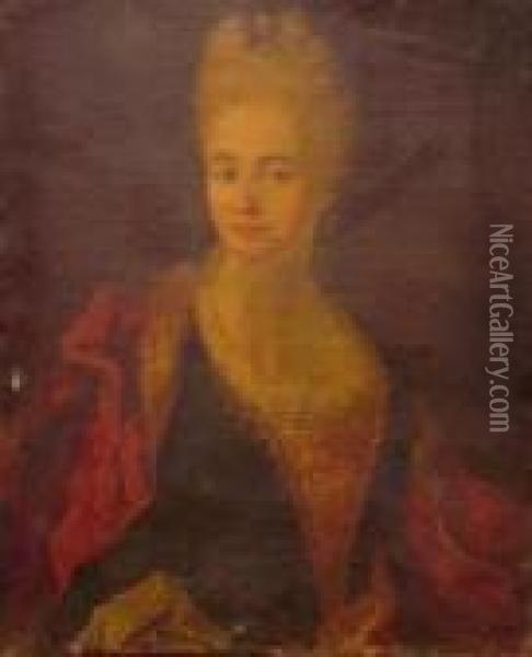 Portrait Of A Woman Oil Painting - Nicolas de Largillierre