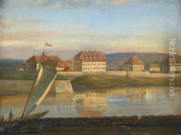 View Over The Elbe And The Barracks Oil Painting - Johan Christian Dahl